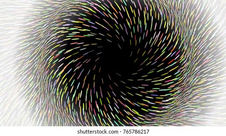 Wide format abstract background, gradient effect. Stipple effect. Rhythmic noise grain texture. Black background. Full HD 4K wallpaper with colorful strokes. Vector EPS10 with transparency