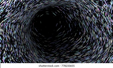 Wide format abstract background, optical illusion of gradient effect. Stipple effect. Rhythmic noise particles. Grain texture. Full HD wallpaper with strokes. Vector EPS10 with transparency