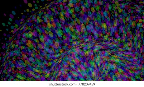 Wide format abstract background. Stipple effect. Composition of rhythmic multicolor mosaic tiles. Decorative spectrum background. Full HD 4K colorful wallpaper. Vector EPS10 with transparency