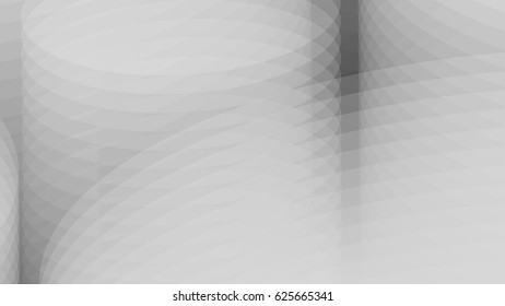 Wide format abstract background, visual illusion of gradient effect. Rhythmic circles. Decorative shapes. 3d grey background. Vector EPS10 without gradient with transparency. Motion blur illusion