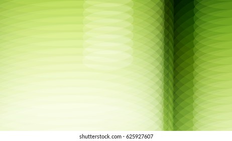 Wide format abstract background, visual illusion of gradient effect. Rhythmic circles. Decorative shapes. 3d green background. Vector EPS10 without gradient with transparency. Motion blur illusion