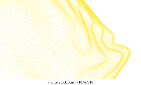 Wide format abstract background, visual illusion of 3d effect. Rhythmic lines. Technology background, vector