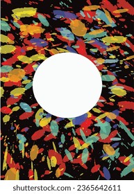 Wide format abstract colorful grunge background. Place for text. Paint splashes. Background for presentation business card.