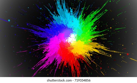 Wide format abstract grunge background. Vector EPS10 without gradient with transparency.