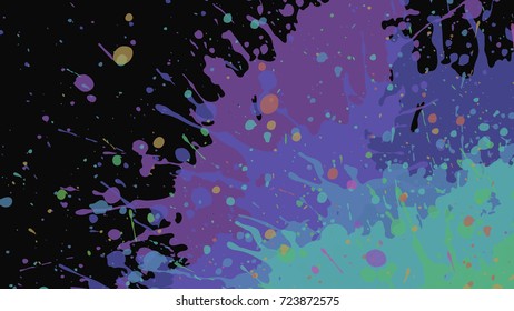 Wide format abstract grunge background. Vector EPS10 without gradient with transparency. Place for text. Paint splashes theme. Background for presentation, business card. Digitally wallpaper. 16 : 9