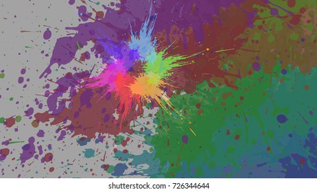 Wide format abstract grunge background. Vector EPS10 without gradient with transparency. Place for text. Paint splashes theme. Background for presentation, business card. Digitally wallpaper.