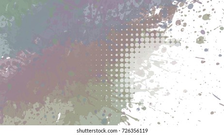 Wide format abstract grunge background. Vector EPS10 without gradient with transparency. Place for text. Paint splashes theme. Background for presentation, business card. Digitally wallpaper.