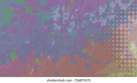 Wide format abstract grunge background. Vector EPS10 without gradient with transparency. Place for text. Paint splashes theme. Background for presentation, business card. Digitally wallpaper.