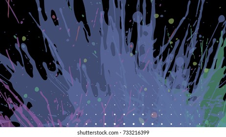 Wide format abstract grunge background. Vector EPS10 without gradient with transparency. Place for text. Paint splashes theme. Background for presentation, business card. Digitally wallpaper. 16 : 9