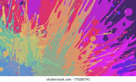 Wide format abstract grunge background. Vector without gradient. Place for text. Paint splashes. Background for presentation business card. Full HD 4K grunge wallpaper. Vector EPS10 with transparency