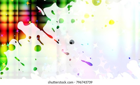 Wide format abstract grunge background. Vector EPS10 with mesh gradient and transparency. Place for text. Paint splashes. Background for funky card, flyer party. Full HD 4K grunge wallpaper.
