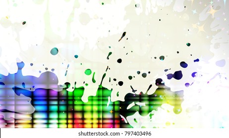 Wide format abstract grunge background. Vector EPS10 with mesh gradient and transparency. Place for text. Paint splashes. Background for funky card, flyer party. Full HD 4K grunge wallpaper.