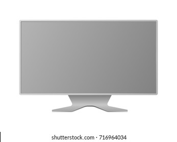 Wide format computer monitor isolated on white background vector