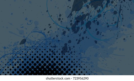 Wide format floral grunge background. Vector EPS10 without gradient with transparency. Place for text. Nature ecology theme. Background for presentation. Digital wallpaper. 16 : 9