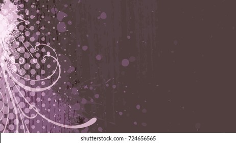 Wide format floral grunge background. Vector EPS10 without gradient with transparency. Place for text. Nature ecology theme. Background for presentation. Digitally wallpaper. 16 : 9