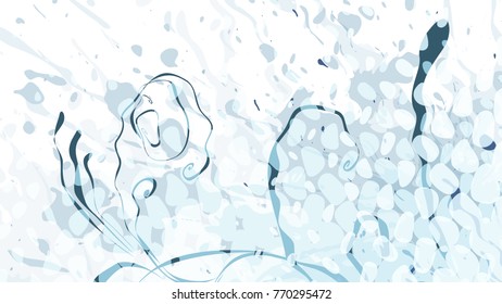 Wide format floral grunge background. Vector EPS10 without gradient with transparency. Place for text. Nature ecology theme. Background for presentation. Full HD 4K floral vector graphic wallpaper.