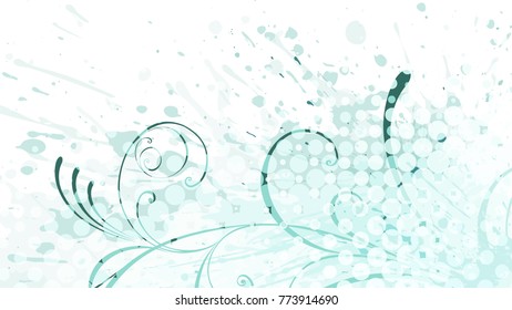 Wide format floral grunge background. Vector EPS10 without gradient with transparency. Place for text. Nature ecology theme. Background for presentation. Full HD 4K floral vector graphic wallpaper.