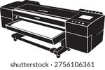 wide format printer. black vector
