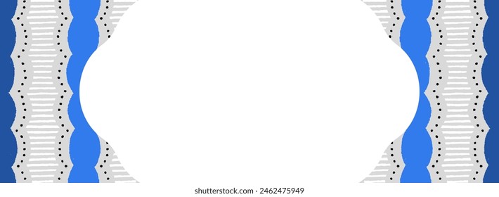 wide frame template with blue abstract pattern
