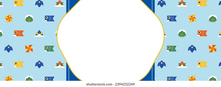 wide frame template of Children's Day icon pattern
