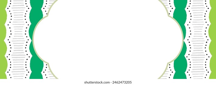 wide frame template with green abstract pattern