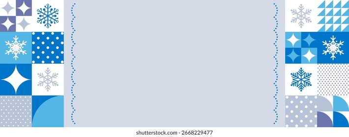 wide frame template with snowflake tiles