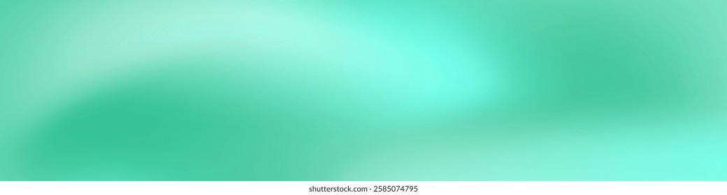 Wide fresh smooth mint green gradient mesh texture background