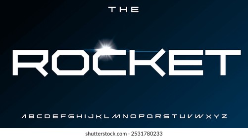 Wide geometric font, sci-fi squared letters, innovative angular alphabet for futuristic design, modern tech branding, space exploration vibe, minimalistic geometry typography. Vector typeset