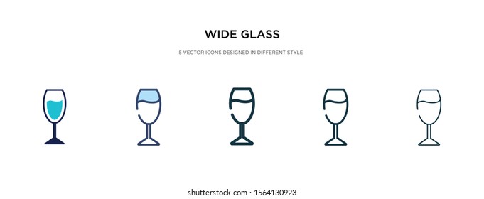 wide glass icon in different style vector illustration. two colored and black wide glass vector icons designed in filled, outline, line and stroke style can be used for web, mobile, ui