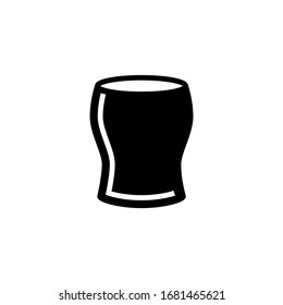 Wide glass vector icon in black solid flat design icon isolated on white background