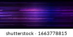 Wide Glitch Banner Background. Purple Lines Designs for Banners, Web Pages, Presentations. Vector Illustration.