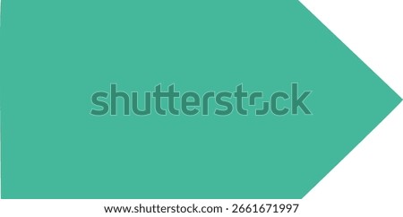 Wide green chevron block pointing right, ideal for flowcharts, infographics, or forward navigation interfaces.