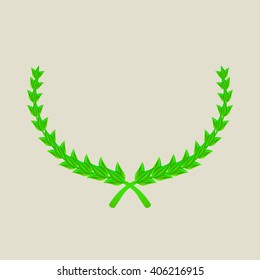 Wide green wreath. Vector.