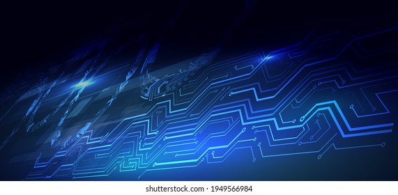 Wide High-tech technology background texture. Abstract circuit board vector illustration. Vector electronic communication. Futuristic web banner.