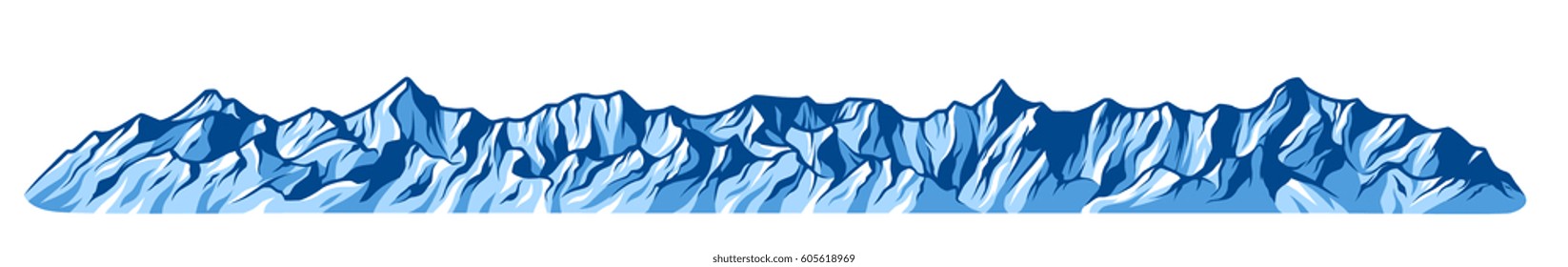 Wide horizontal mountains