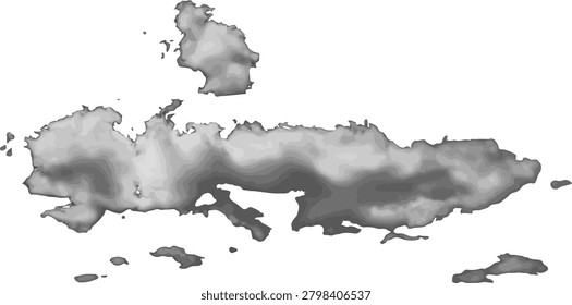 Wide horizontal panoramic grey storm cloud and smoke trail vector isolated on white background