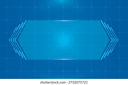 Amplio tercer panel inferior HUD con estilo de diseño de ciencia ficción