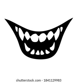 Wide Human Smile Sharp Teeth Stock Vector (Royalty Free) 1841129983 ...