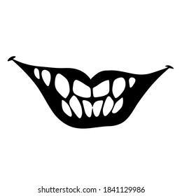 Wide Human Smile Sharp Teeth Stock Vector (Royalty Free) 1841129986 ...