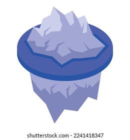Wide iceberg icon isometric vector. Glacier sea. Arctic peak