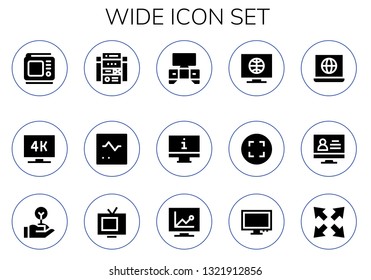 wide icon set. 15 filled wide icons.  Simple modern icons about  - Tv, Television, Web site, Monitor, Maximize, Internet, Freedom