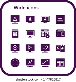 wide icon set. 16 filled wide icons.  Simple modern icons about  - Television, Monitor, Website, Maximize, Web, Tv, Computing