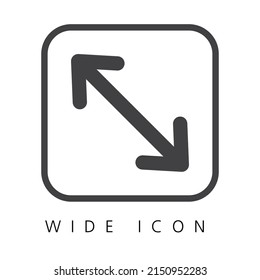 Wide Icon. Two Way Expanding Arrow. Vector