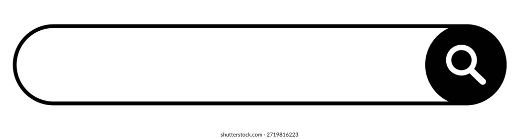 Vector de caja de Búsqueda de Internet ancho: barra de Búsqueda de Sitio web, campo de entrada, icono de Diseño web