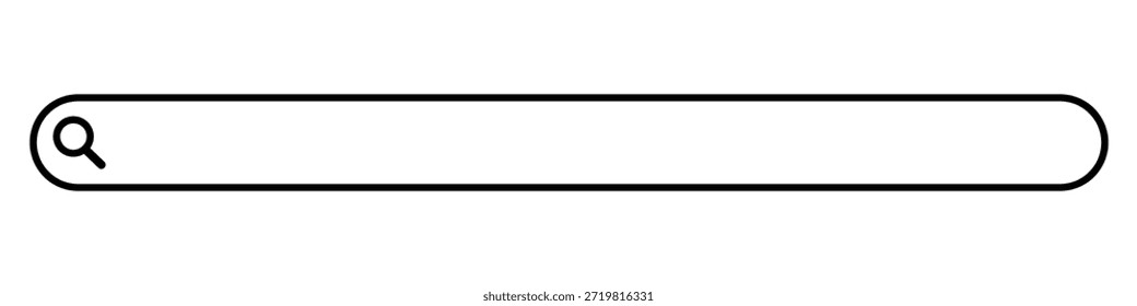 Vector de caja de Búsqueda de Internet ancho: barra de Búsqueda de Sitio web, campo de entrada, icono de Diseño web