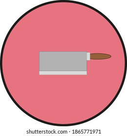 wide kitchen knife. illustration for web and mobile design.