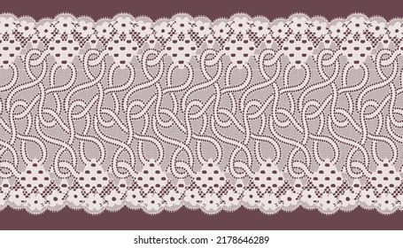 Wide lace trim with little flower and line.