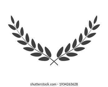 Wide Laurel Wreath Vector Image Isolated On White Background