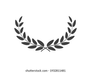 Wide laurel wreath vector isolated on white background