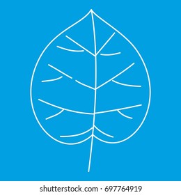 Wide leaf icon blue outline style isolated vector illustration. Thin line sign